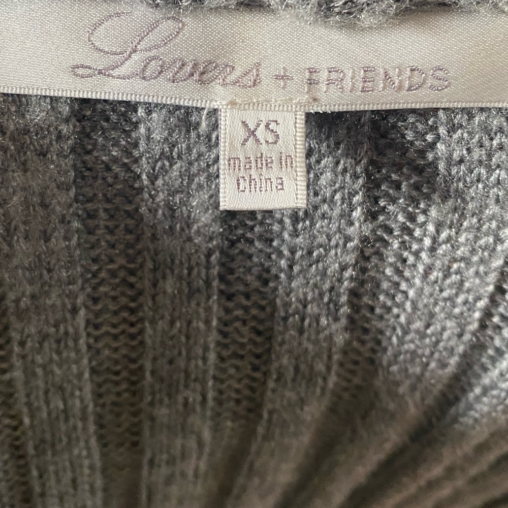 Lovers + Friends Long Gray Ribbed Duster Cardigan Sweater - Picture 8 of 8